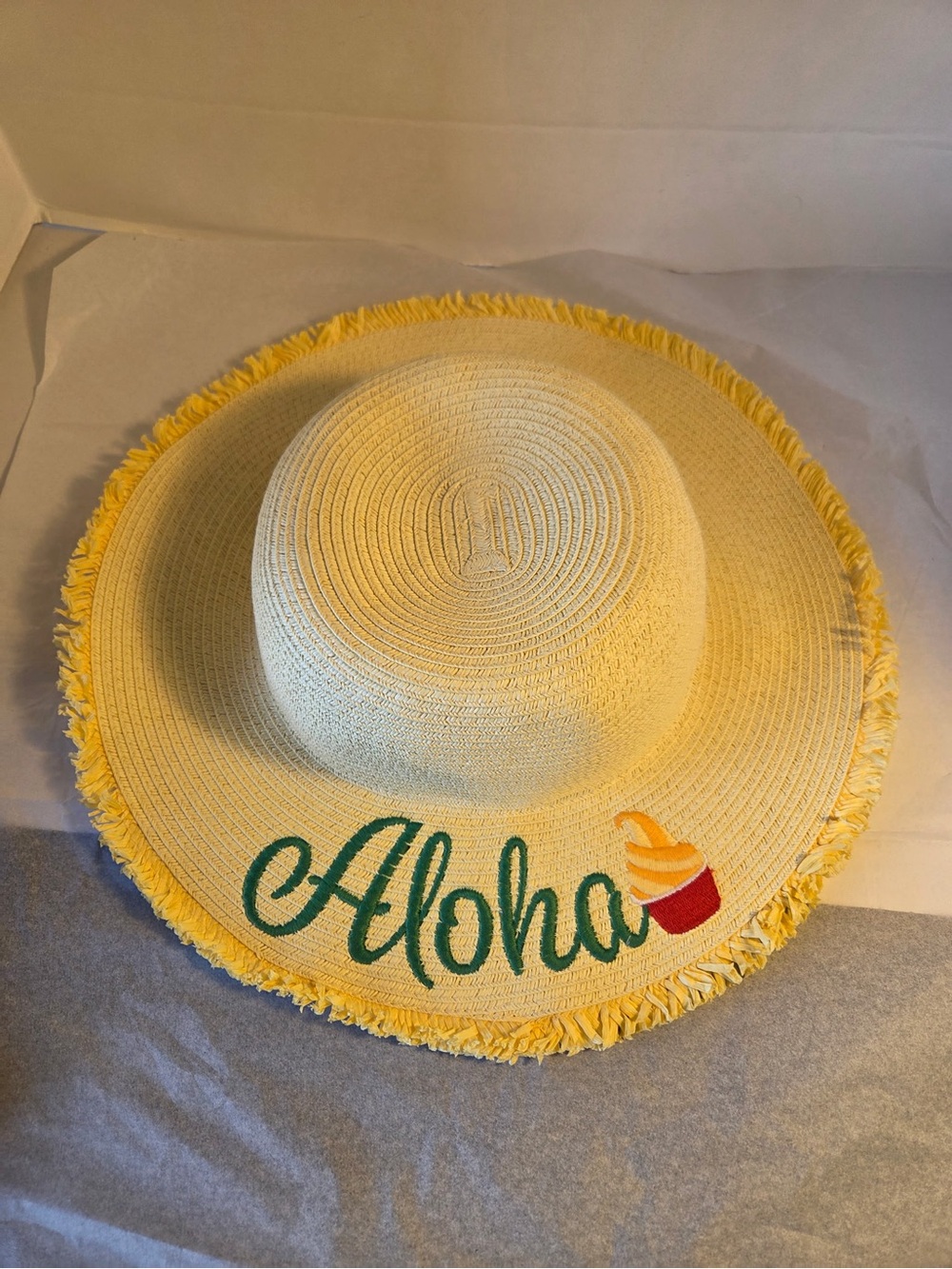 Disney Parks “Aloha” Yellow Dole Whip Sunhat With Fringe